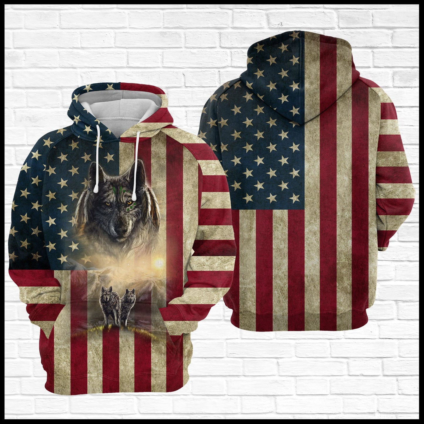 Proud Wolf D254 - All Over Print Unisex Hoodie