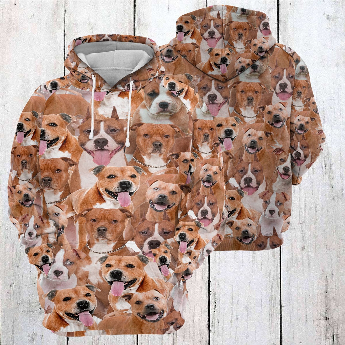 American Staffordshire Terrier Awesome D254 - All Over Print Unisex Hoodie
