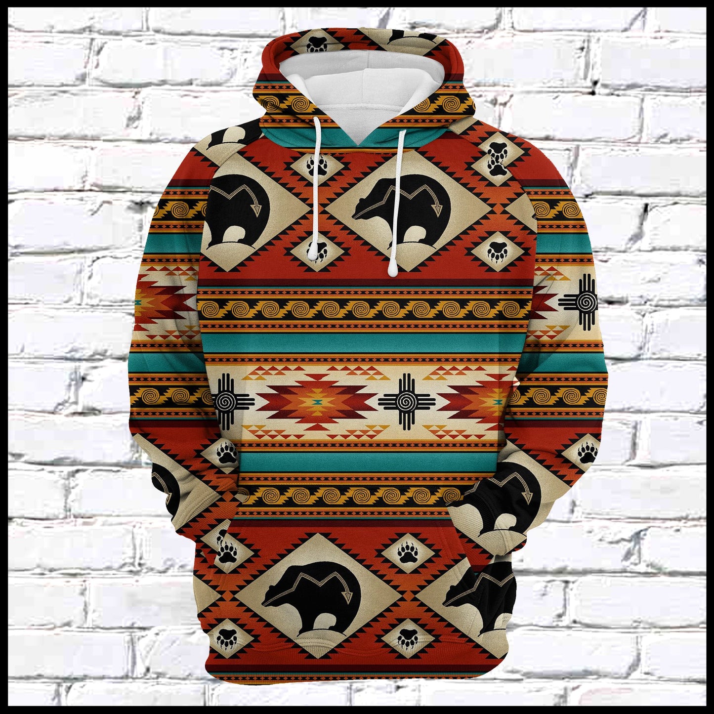 Native American Bear G525 - All Over Print Unisex Hoodie