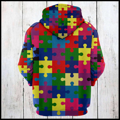 Colorful Puzzles Awareness Autism D274 - All Over Print Unisex Hoodie