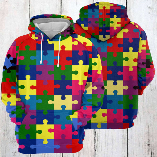 Colorful Puzzles Awareness Autism D274 - All Over Print Unisex Hoodie