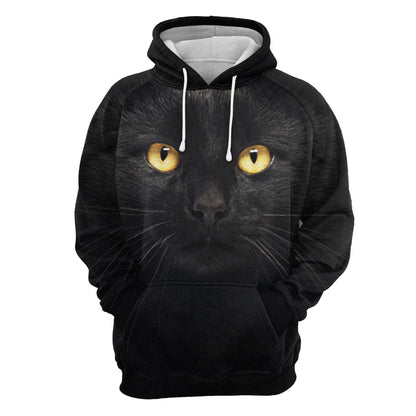 Black Cat Face D284 - All Over Print Unisex Hoodie