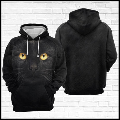 Black Cat Face D284 - All Over Print Unisex Hoodie