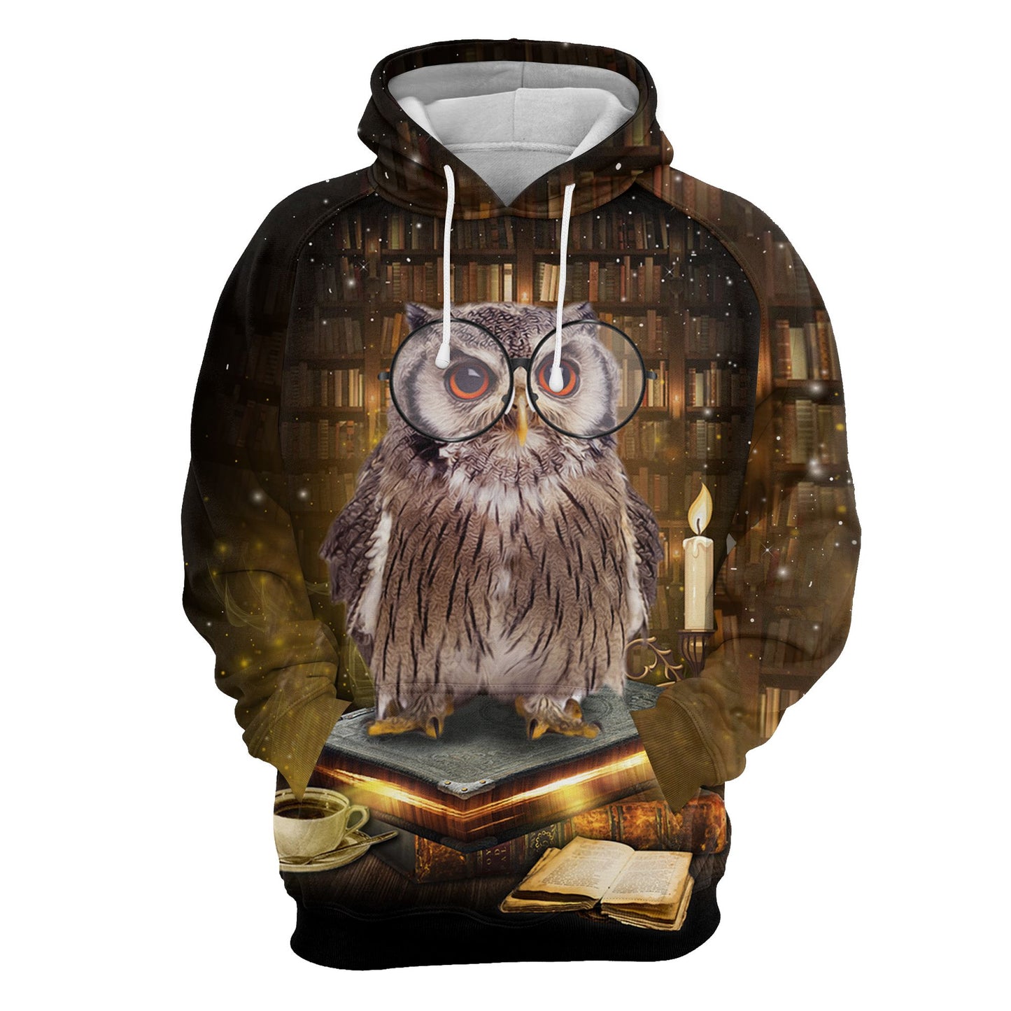 Owl and Book D284 - All Over Print Unisex Hoodie