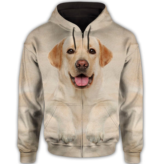 Labrador Retriever Cute Face Dog T284 - All Over Print Zip Hoodie