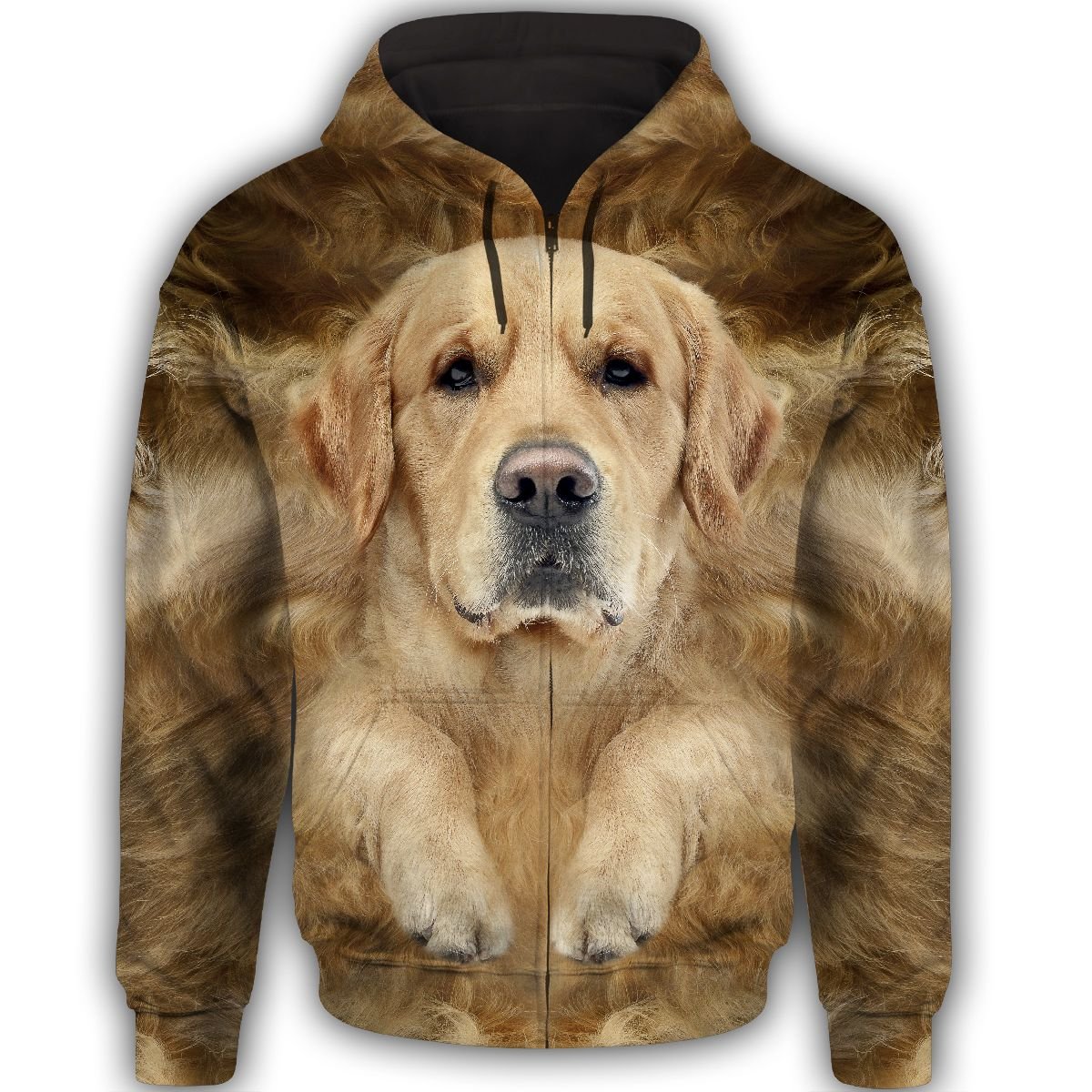 Golden Retriever Cute Dog Face T284 - All Over Print Zip Hoodie unisex ...