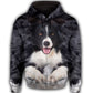 Border Collie Cute Dog Face T284 - All Over Print Zip Hoodie