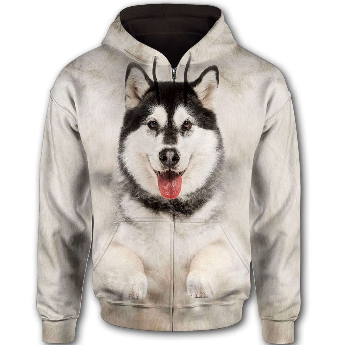 Alaskan Malamute Cute Dog Face T284 - All Over Print Zip Hoodie