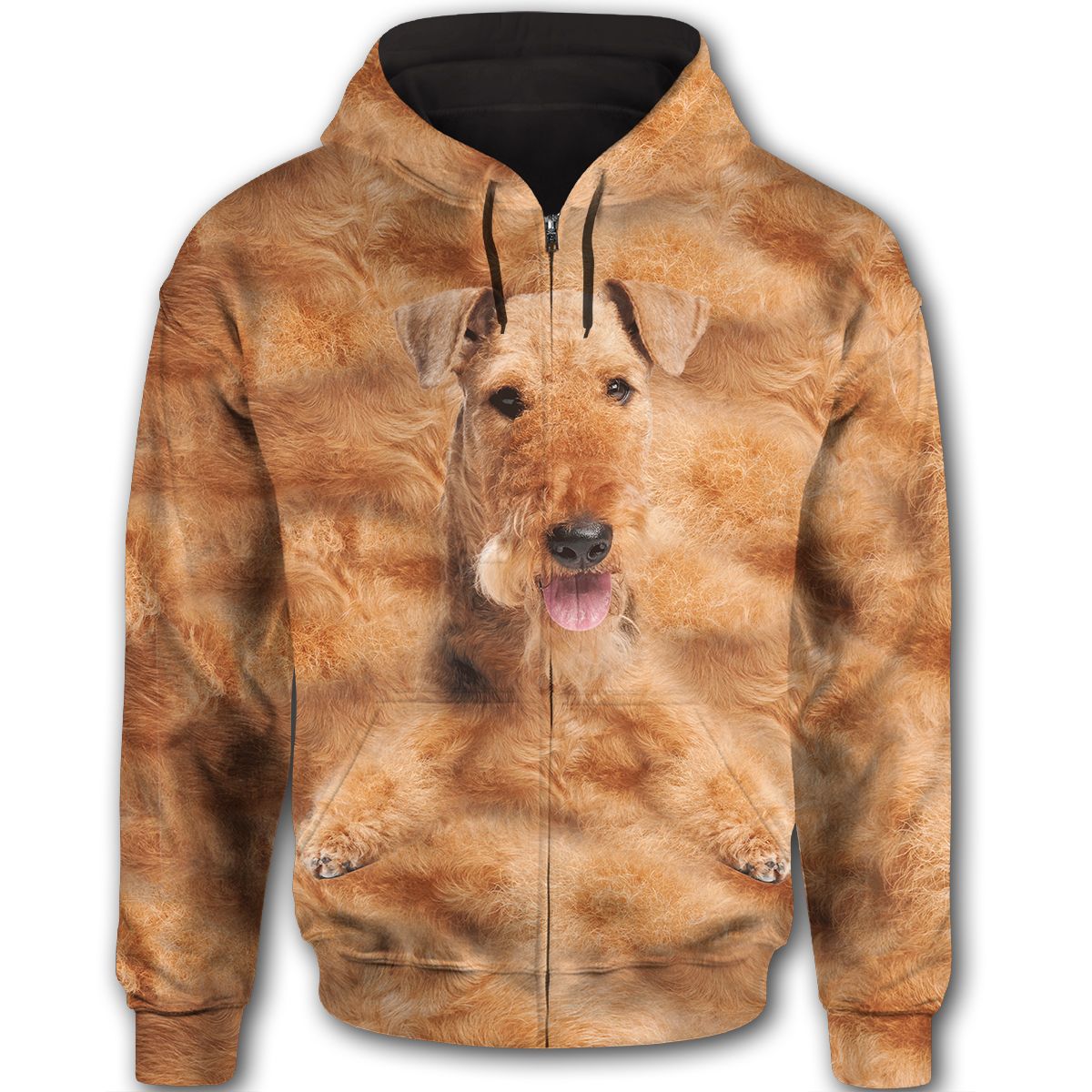 Airedale Terrier Cute Dog Face T294 - All Over Print Zip Hoodie