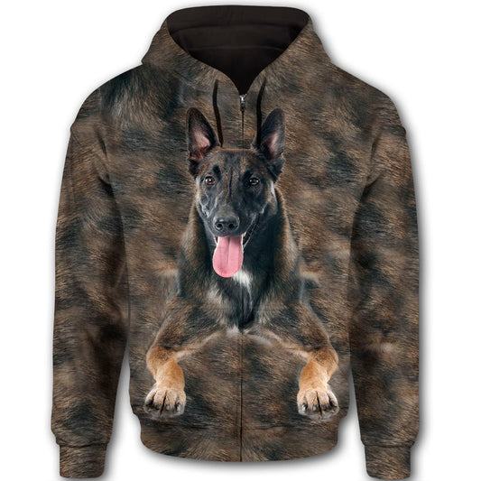 Belgian Shepherd Cute Dog Face T294 - All Over Print Zip Hoodie