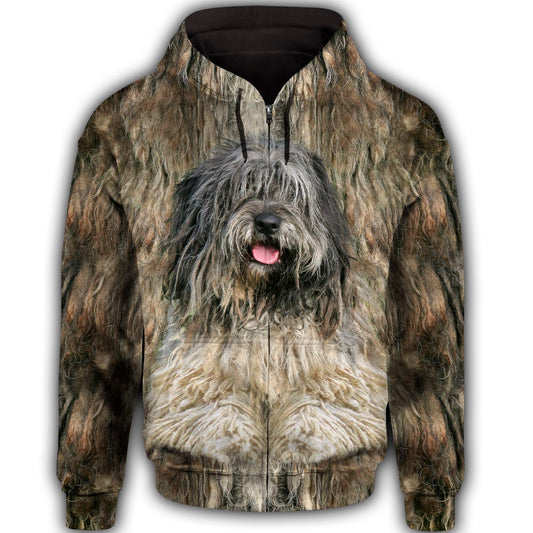 Bergamasco Shepherd Cute Dog Face T294 - All Over Print Zip Hoodie