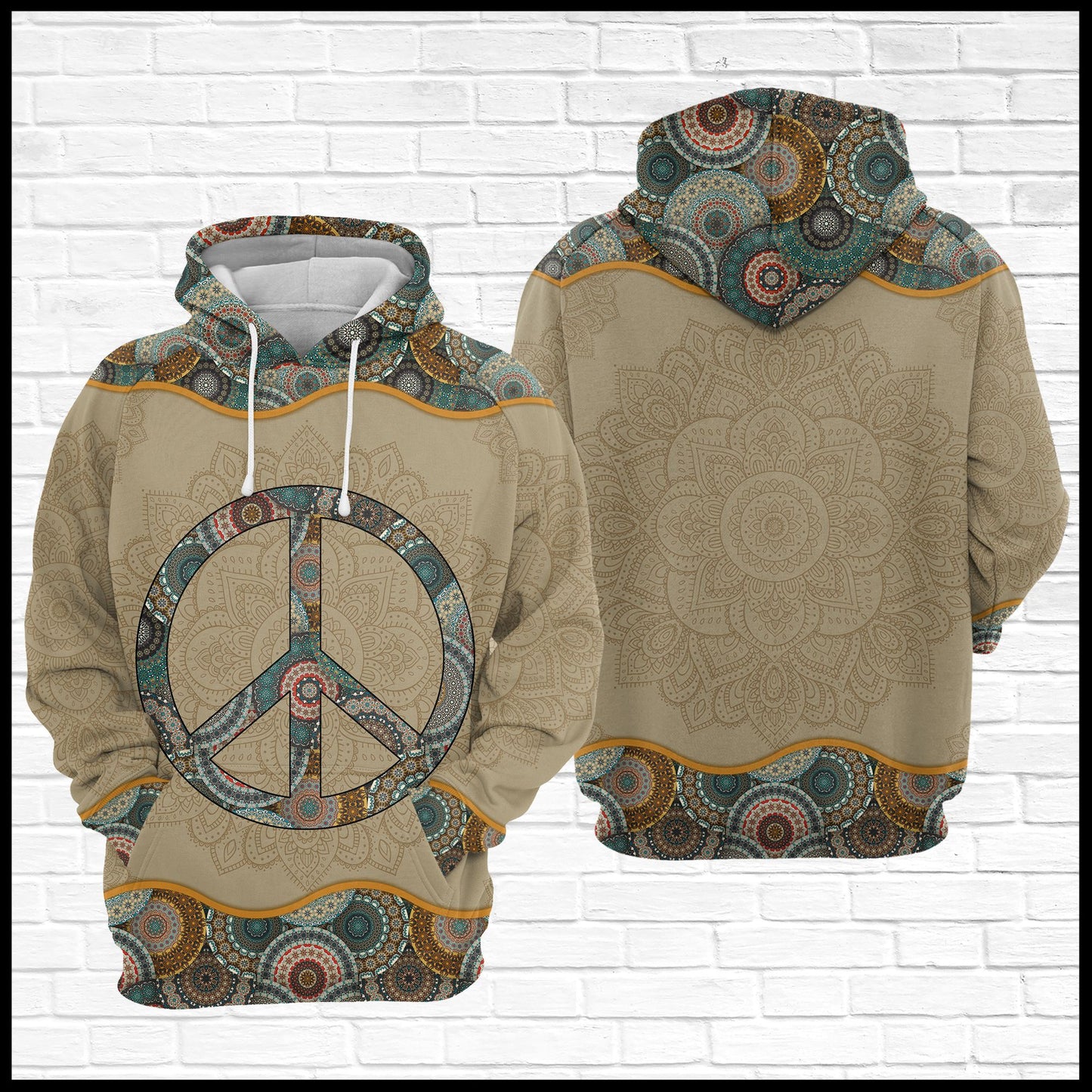 Peace Hippie Mandala D1105  - All Over Print Unisex Hoodie