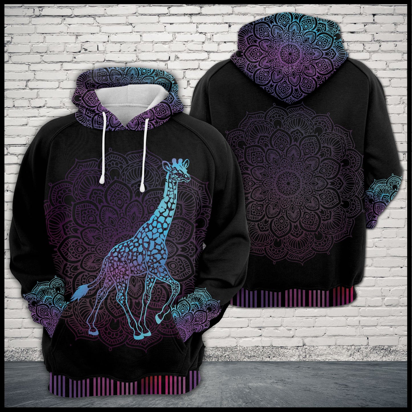 Giraffe Zen Pattern T1105 - All Over Print Unisex Hoodie