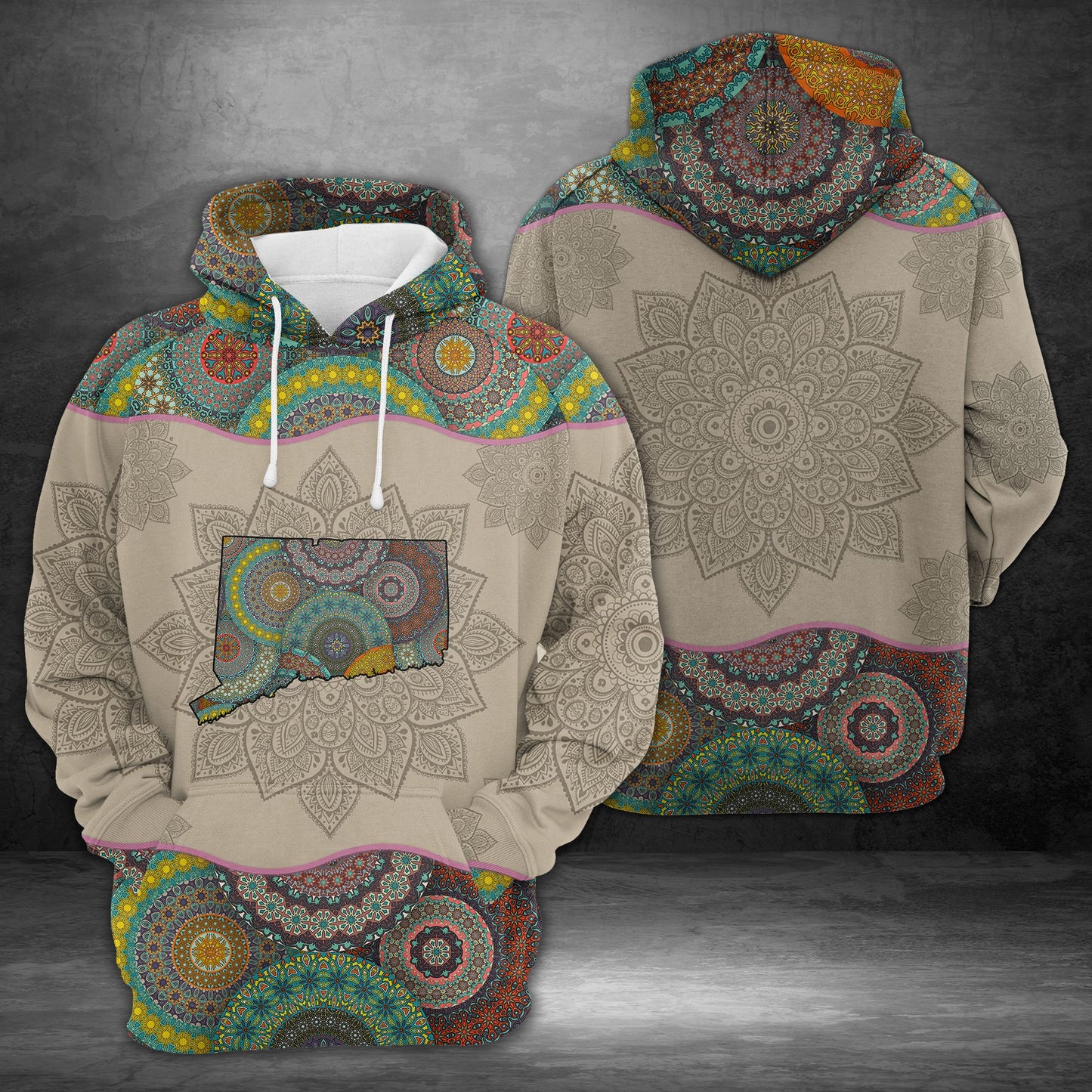 Awesome Connecticut Mandala H14511 - All Over Print Unisex Hoodie