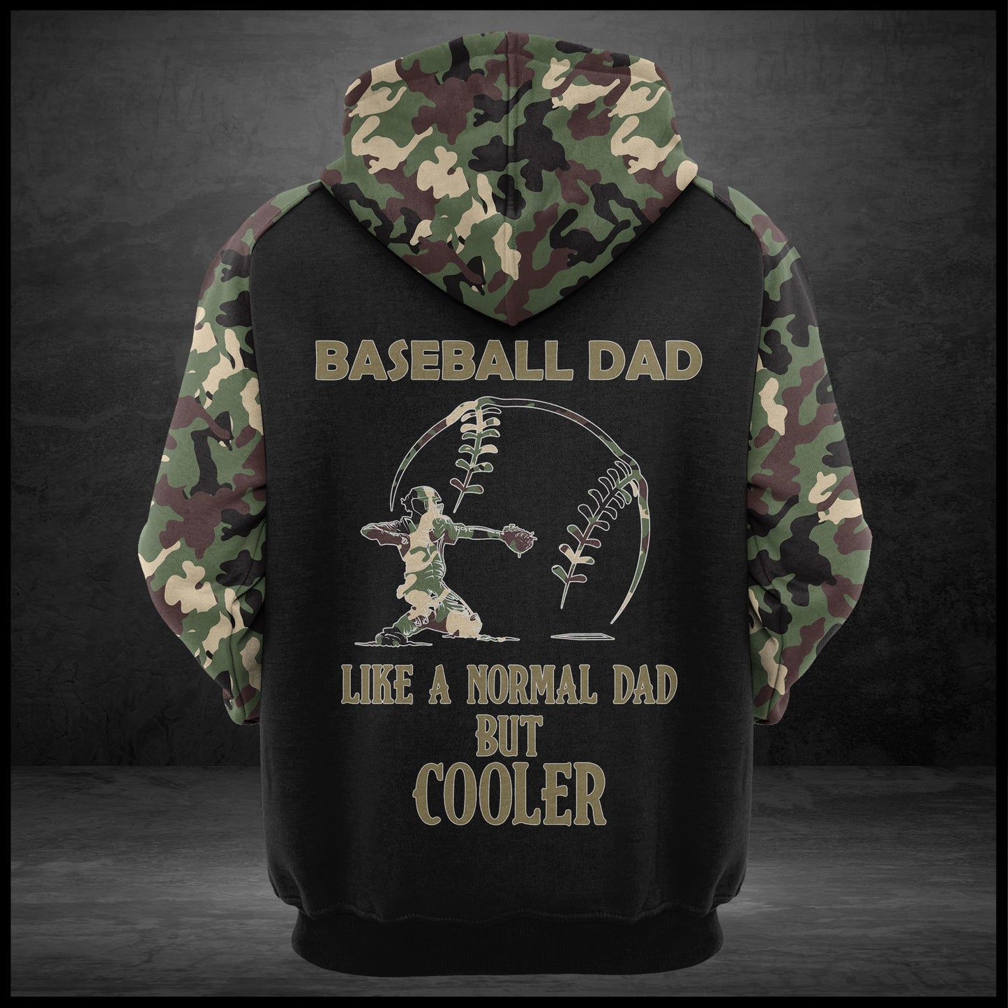 Baseball Dad Like A Normal But Cooler G515 - All Over Print Unisex Hoodie