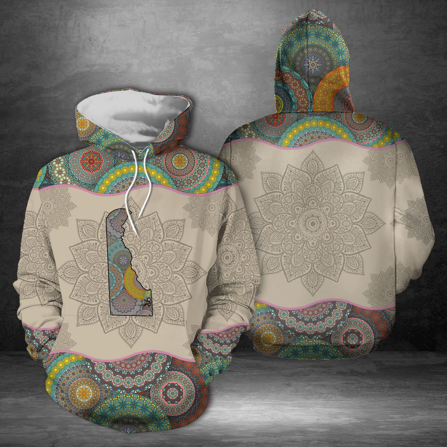 Awesome Delaware Mandala H18506 - All Over Print Unisex Hoodie
