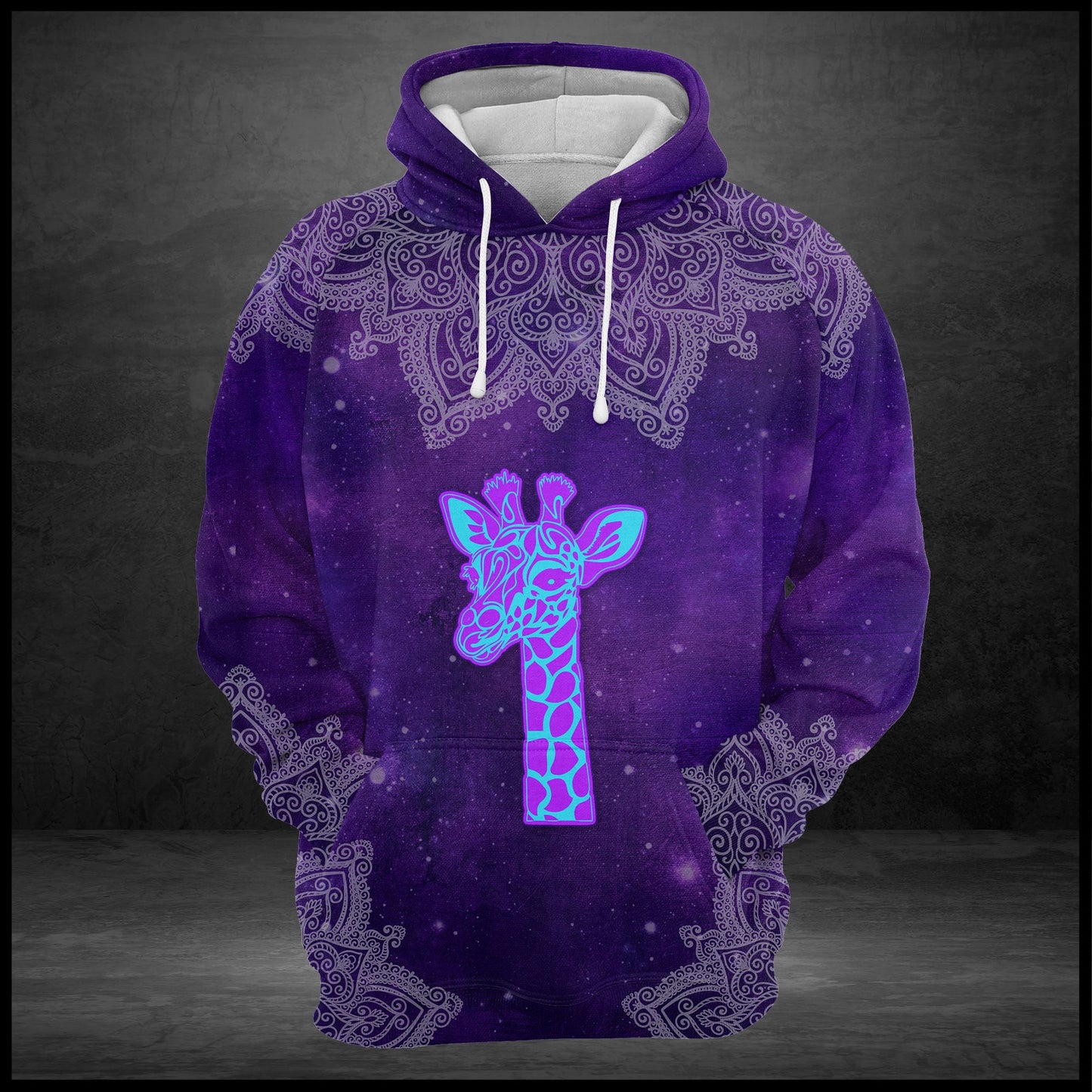 Purple Giraffe Mandala G520 - All Over Print Unisex Hoodie