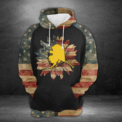 Awesome Alaska American Flag H20511 - All Over Print Unisex Hoodie