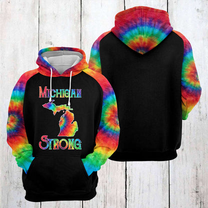 Michigan Strong Tie Dye T2005 - All Over Print Unisex Hoodie