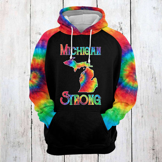 Michigan Strong Tie Dye T2005 - All Over Print Unisex Hoodie