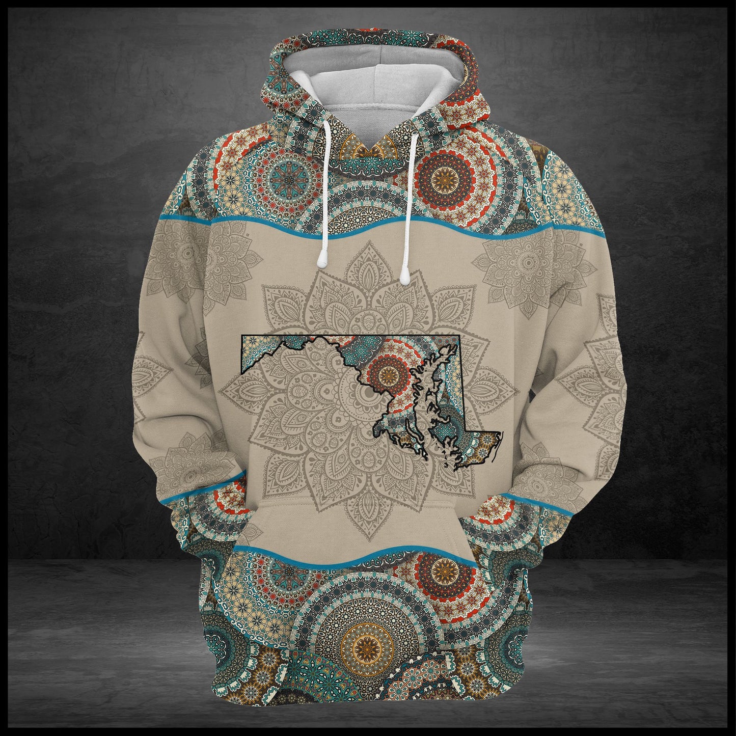 Maryland State Mandala G521 - All Over Print Unisex Hoodie