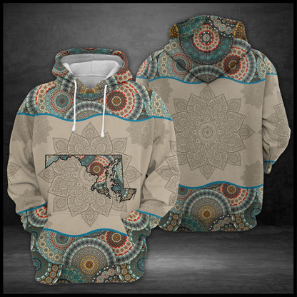 Maryland State Mandala G521 - All Over Print Unisex Hoodie