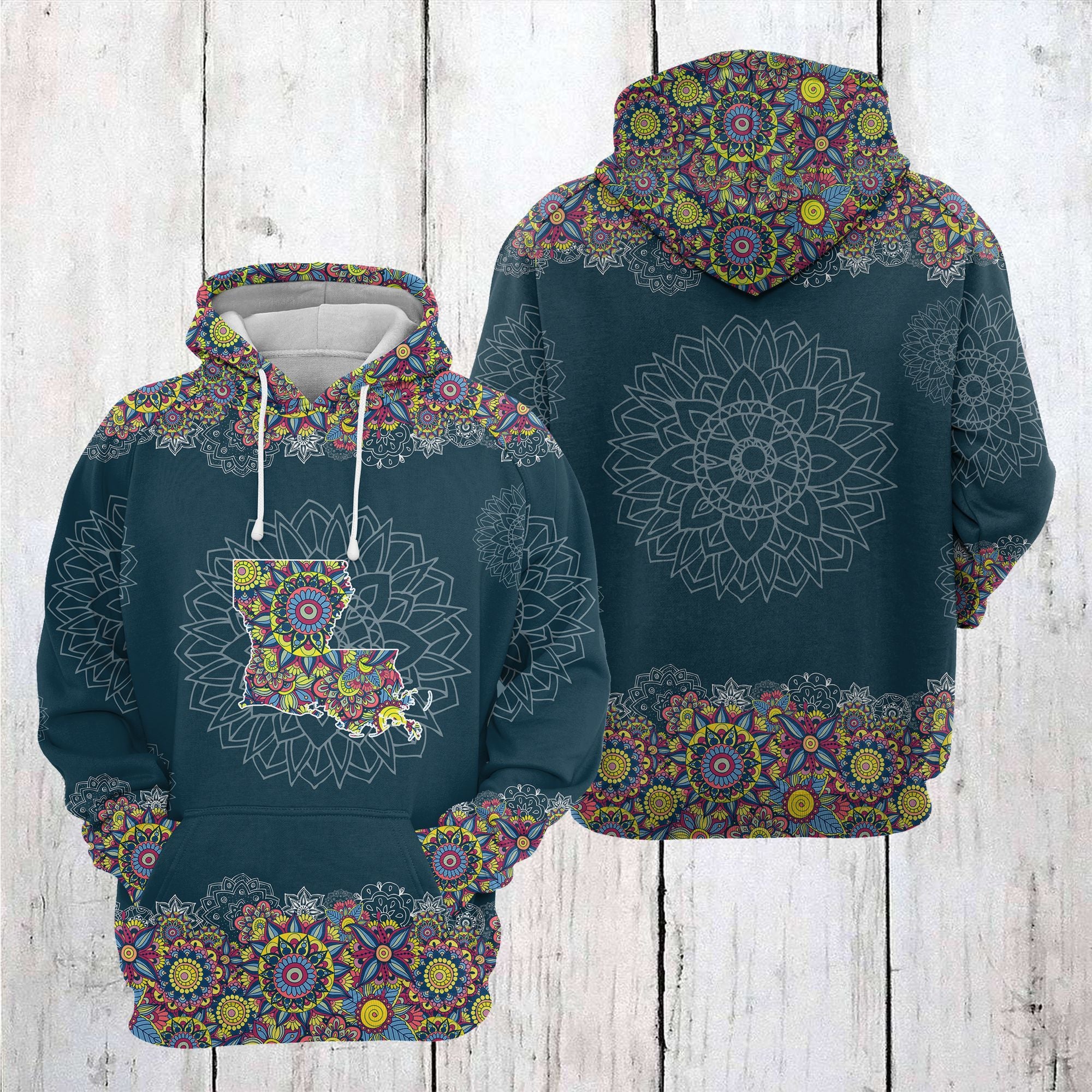 Louisiana Mandala T2205 - All Over Print Unisex Hoodie – PERSONALIZEDWITCH