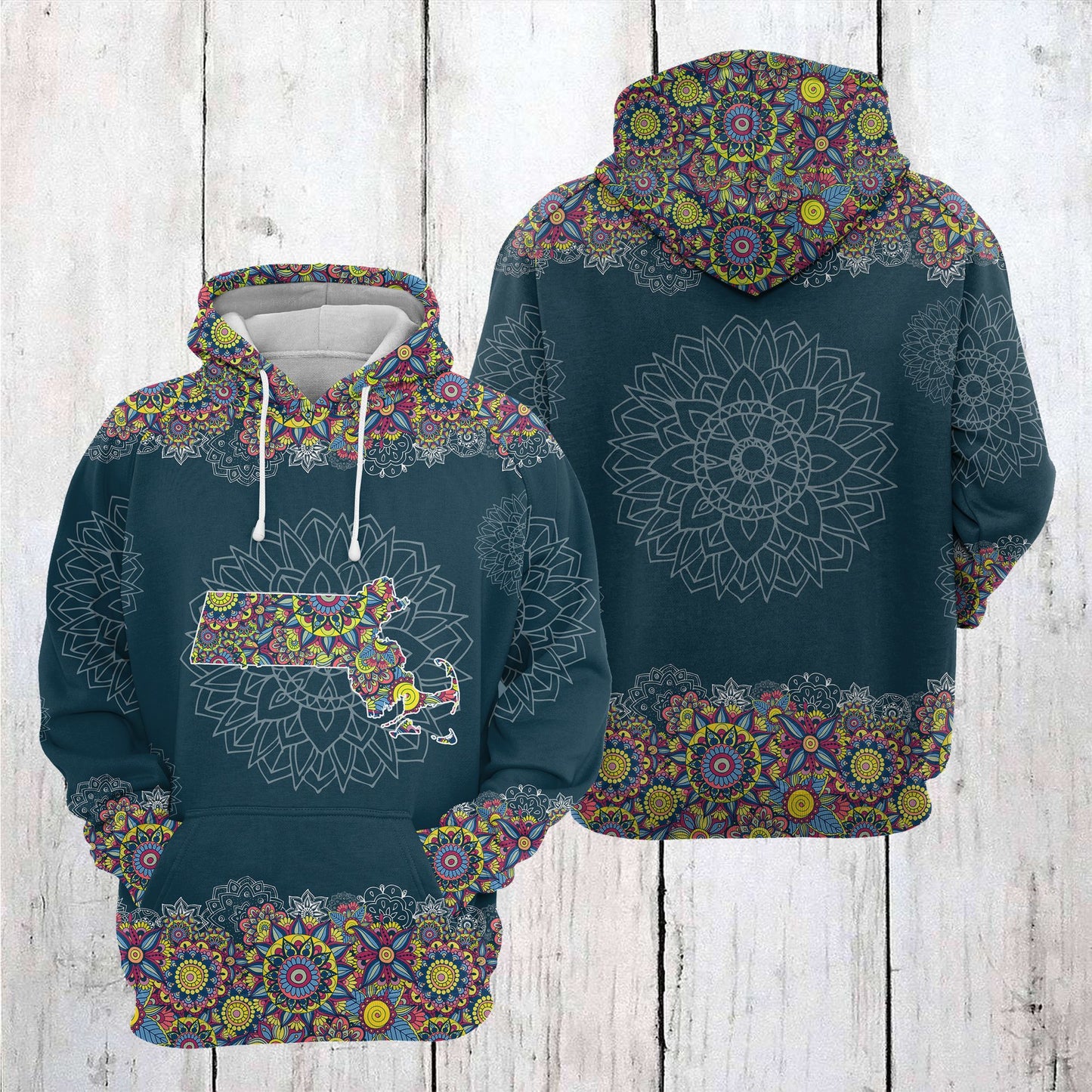 Massachusetts Mandala T2505 - All Over Print Unisex Hoodie