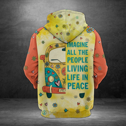 Amazing Hippie Bus H18607 - All Over Print Unisex Hoodie