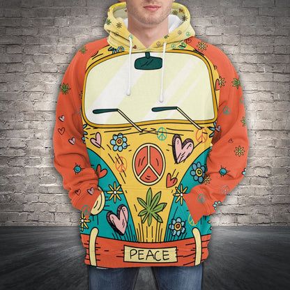 Amazing Hippie Bus H18607 - All Over Print Unisex Hoodie