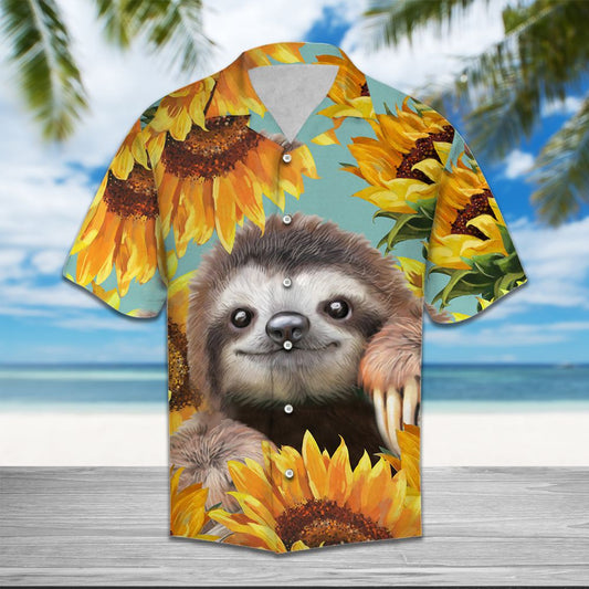 Sloth Sunflower T3006 - Hawaii Shirt
