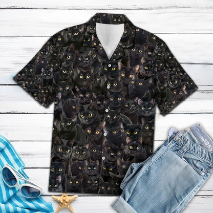 Black Cat Awesome D0107 - Hawaii Shirt