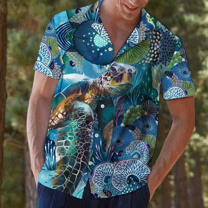 Turtle Coral T0107 - Hawaii Shirt