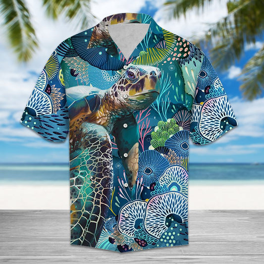 Turtle Coral T0107 - Hawaii Shirt