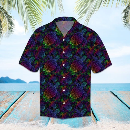 Sea turtle in psychedelic multicolor colors H1707 - Hawaii Shirt