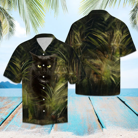Black Cat So Cool Awesome D0107 - Hawaii Shirt