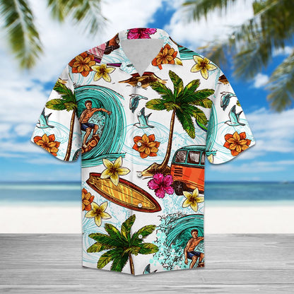 Surfing Beach T0107 - Hawaii Shirt
