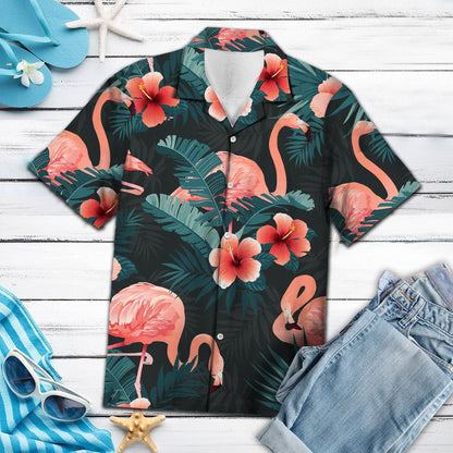 Flamingo Tropical Pattern D0107 - Hawaii Shirt