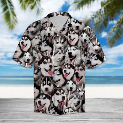 Siberian Husky Awesome D0207 - Hawaii Shirt