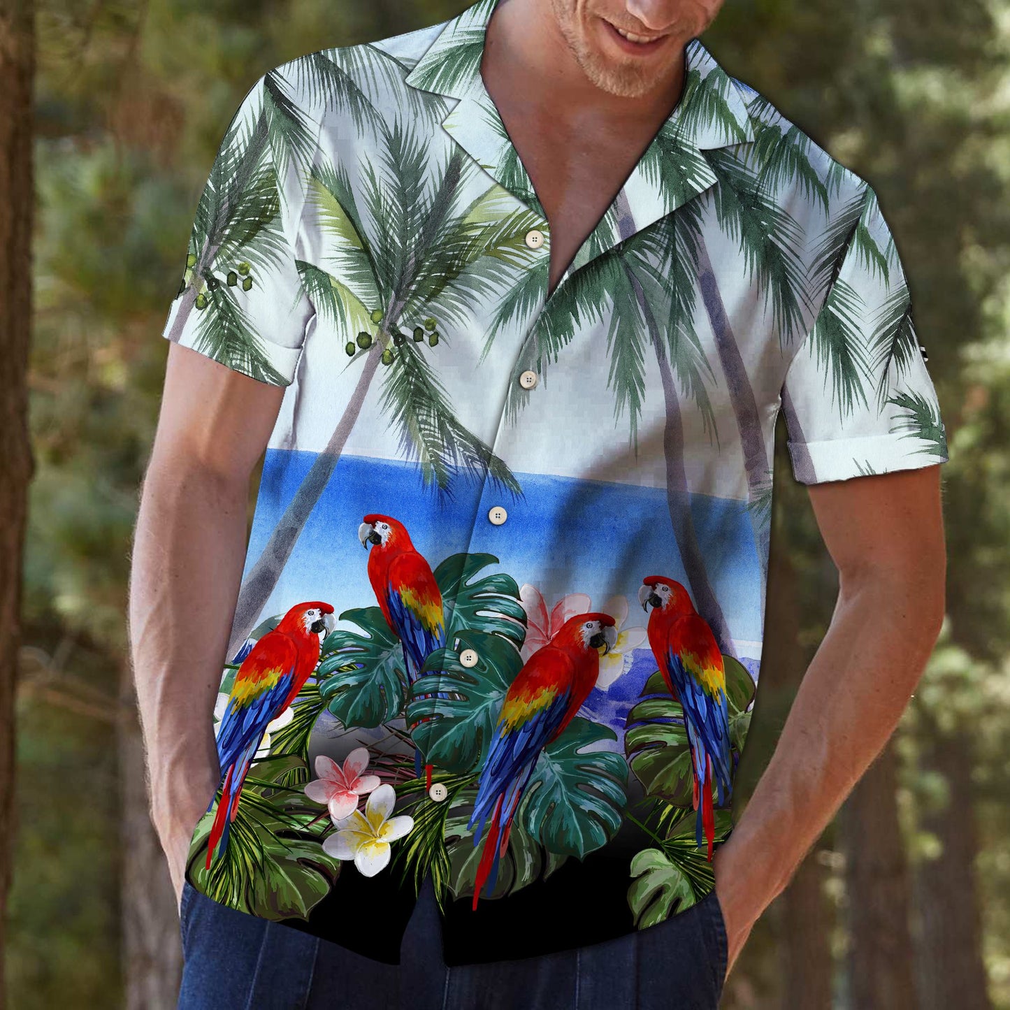 Parrot Summer Ocean T0207 - Hawaii Shirt
