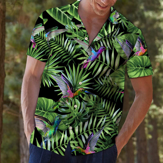 Hummingbird Green Tropical Leaves G5702 - Hawaii Shirt