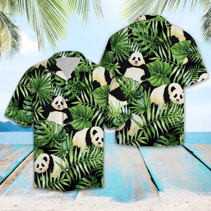 Panda Green Tropical Leaves G5702 - Hawaii Shirt