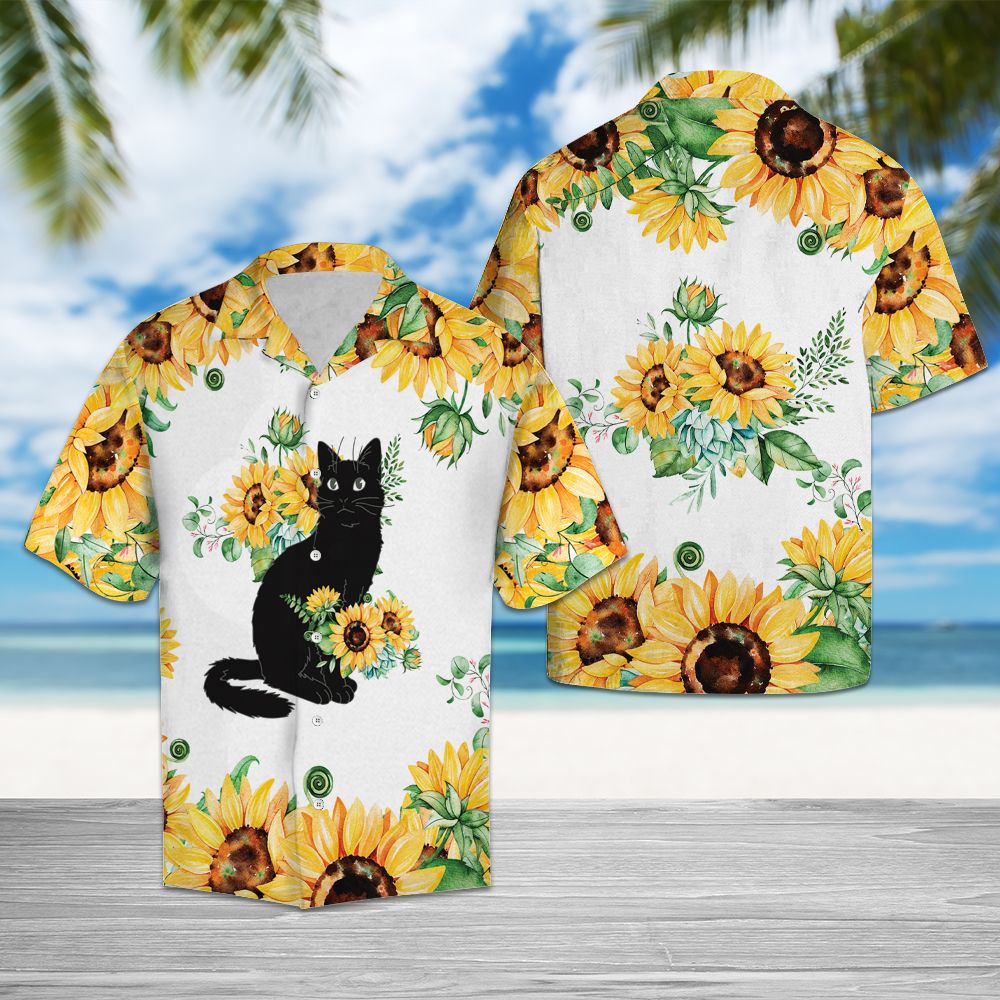 Sunflower Black Cat H2707 - Hawaii Shirt