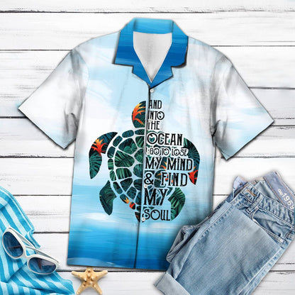 Turtle floral and into the ocean i go to lose my mind H27003 - Hawaii Shirt