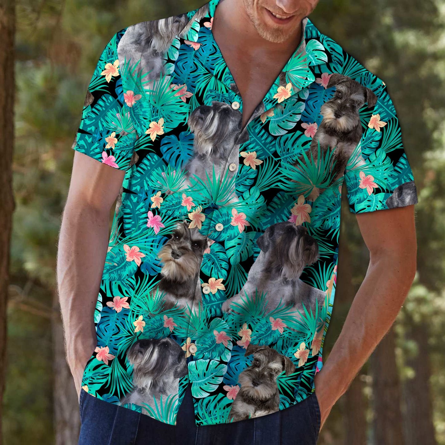 Miniature Schnauzer Tropical T0207 - Hawaii Shirt