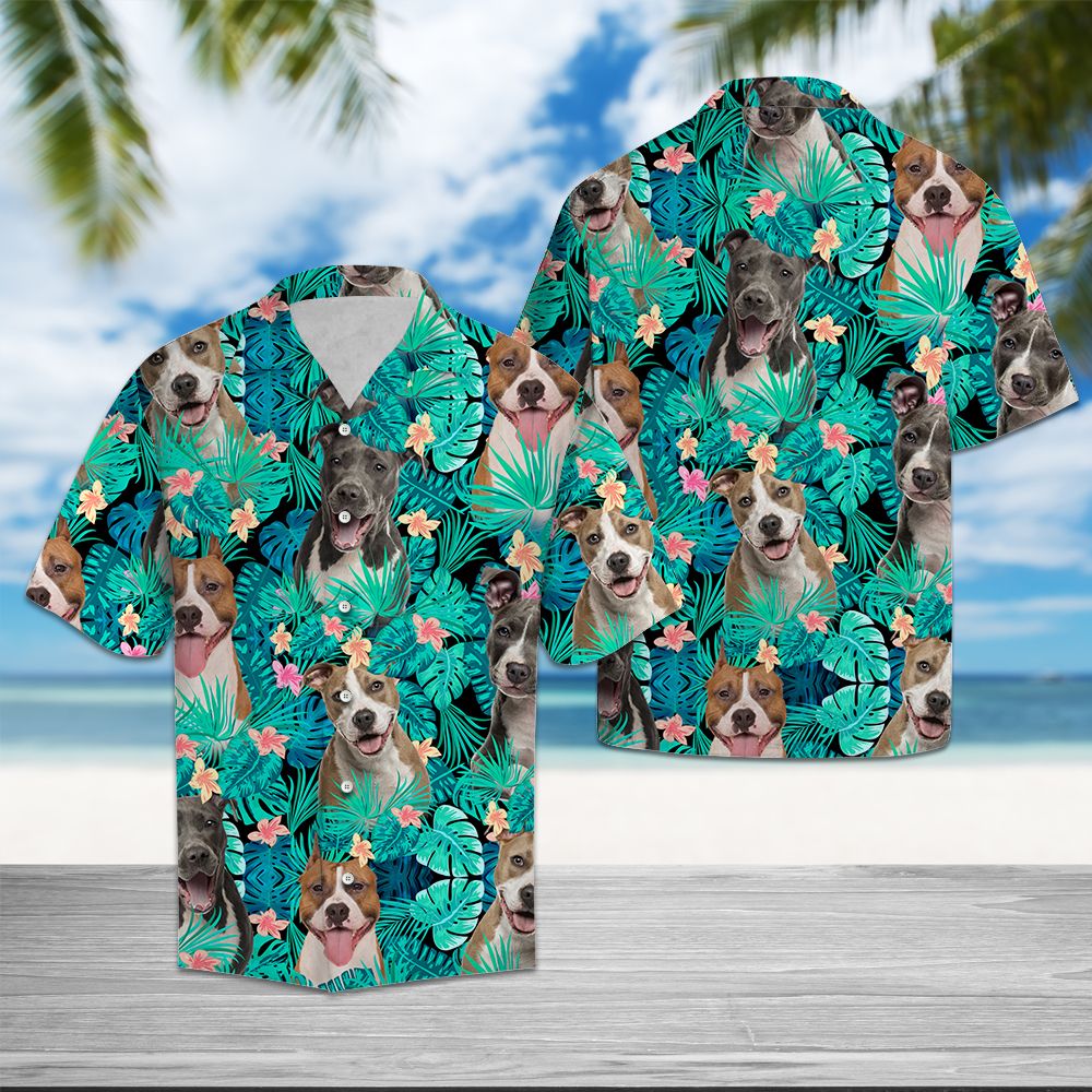 American Staffordshire Terrier Tropical T0207 - Hawaii Shirt