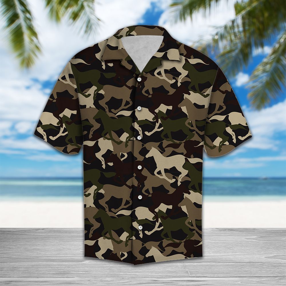 Beautiful camouflage horse H2722 - Hawaii Shirt