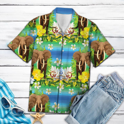 Elephant Tropical Flowers G5703 - Hawaii Shirt