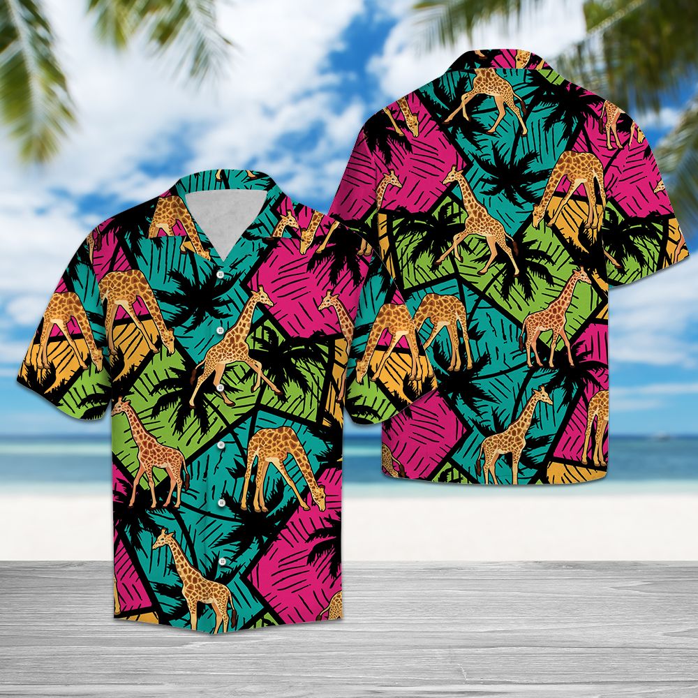 Giraffe Coconut Palm Tree G5703 - Hawaii Shirt