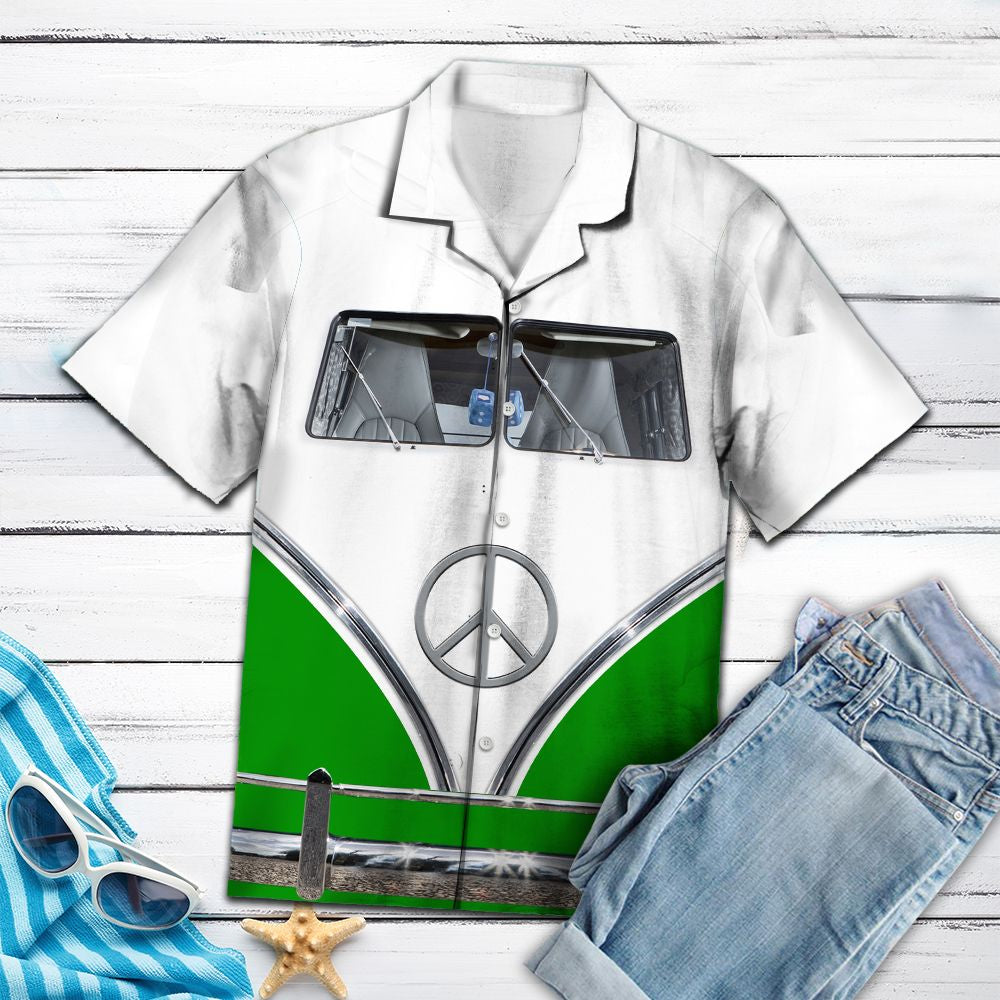 Green Hippie Bus G5703 - Hawaii Shirt